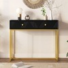 NicBex Modern Sleek Console Table for Entryway,Sofa Table with Stripe Design Drawers & Gold Metal Legs,Behind the Couch Table for Living Room - 2 of 4