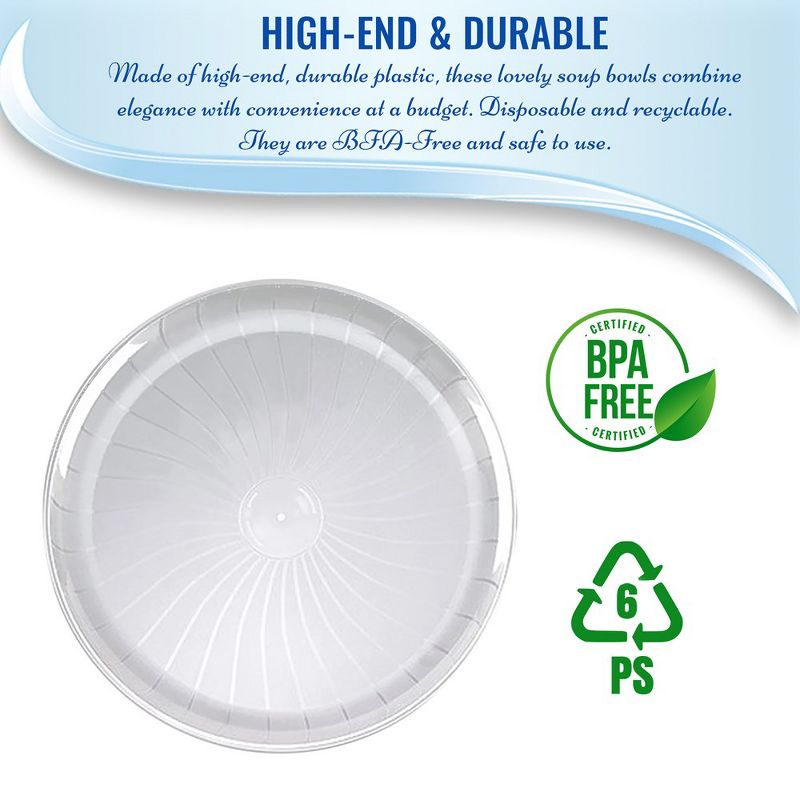 Smarty Had A Party 12" Clear Pavilion Round Disposable Plastic Trays, 4 of 6