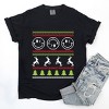 S.W.Smiley Ugly Christmas Sweater Pixels - Women's Garment Dyed Graphic T-Shirt - 2 of 4