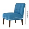SEVOBAL Accent Chairs Modern Armless Lounge Chair with Tufted Fabric Upholstery and Solid Wood Legs, Blue, 21"*29.13"*34.25" - 2 of 4