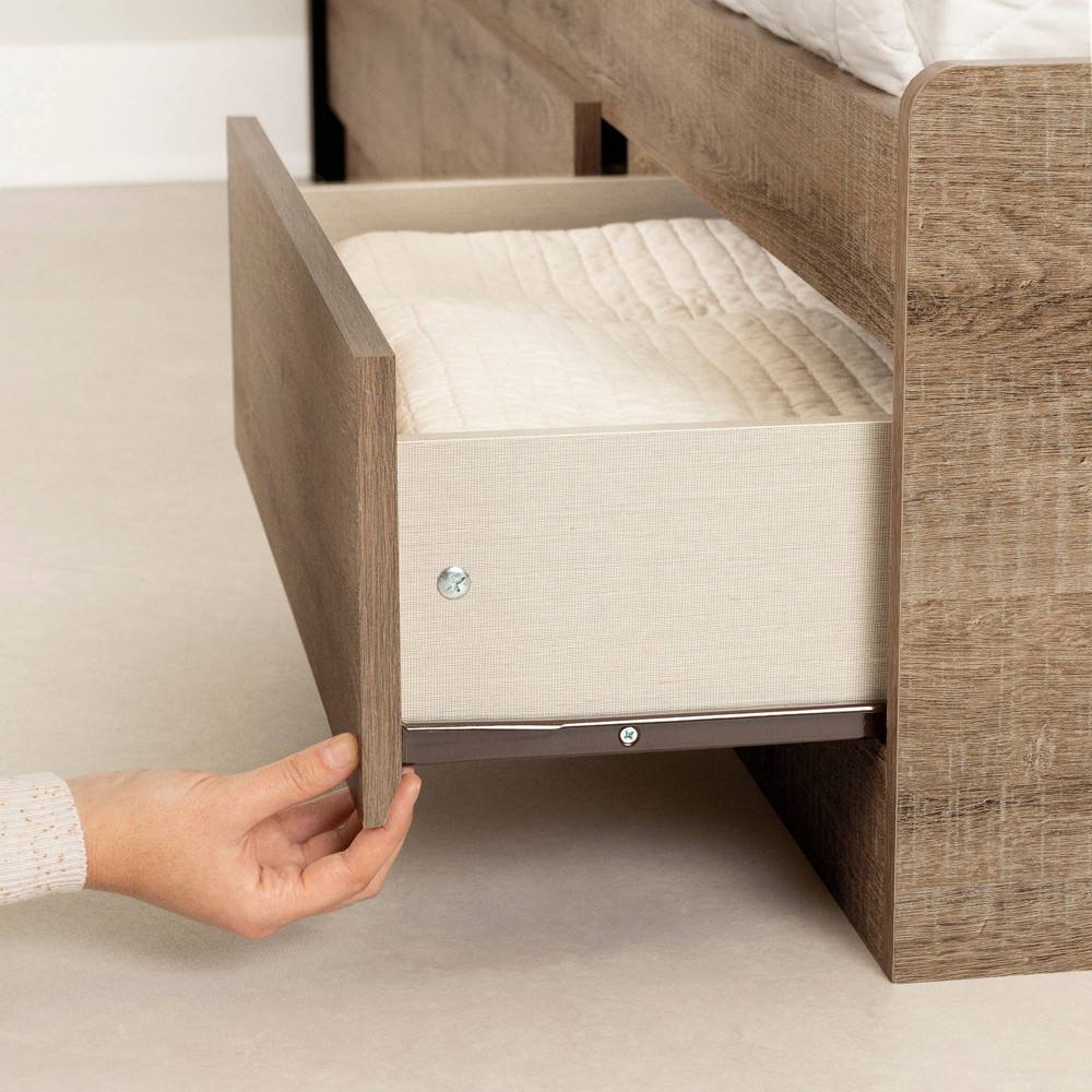 Photos - Bed Arlen Mates Kids'  with 3 Drawers Weathered Oak - South Shore