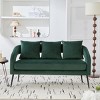53.7" Modern Velvet Loveseat Sofa with Open Back & 3 Pillows,Small 2-Seater Couch for Living Room Bedroom Apartment-Baofuwish - 2 of 4