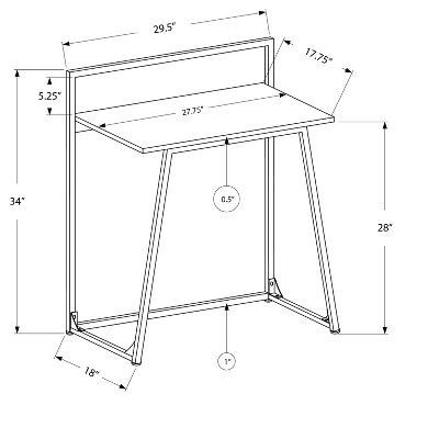 Vynxaria Modern 30" Computer Desk with White Metal Frame Sleek Home Office Workspace for Laptops