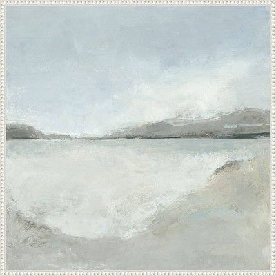 Subtle Coastal 30"x30" White Framed Canvas Wall Art
