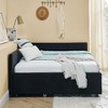 CAVINAS Full Size Bed Frame, Velvet Upholstered Tufted Bed Frame with 2 Drawers, Sofa Bed Frame with Comfortable Backrest and Armrests - 3 of 4