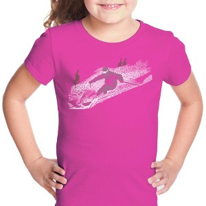 LA Pop Art Girl's Word Art T-shirt - Ski - 1 of 4