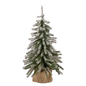 Northlight 1.5 FT Potted Flocked Downswept Mini Village Pine Medium Artificial Christmas Tree - Unlit - 1 of 4