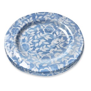 TAG 9"x9" Cottage Blue White Flower Melamine Dinnerware Salad Plate Dishwasher Safe Indoor Outdoor Blue - 1 of 2