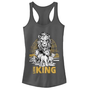 Juniors Womens Lion King Savannah Sunset Crew Racerback Tank Top - 1 of 3