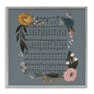 Stupell Industries Amazing Grace Floral Hymn, 12" x 12" - 1 of 4