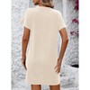 Women's Short Sleeve Dress Round Neck Casual Pocket Sundress Summer Dress - 2 of 4