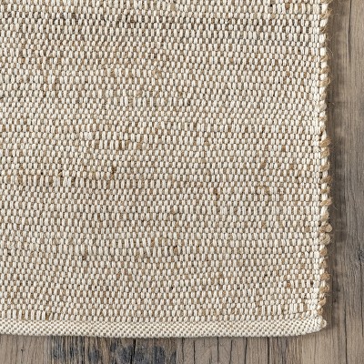 Handwoven Elfriede Black Jute-Cotton Blend Area Rug