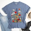 Simply Sage Market Women's Blue and Red Wildflowers Short Sleeve Garment Dyed Tee - 3 of 4