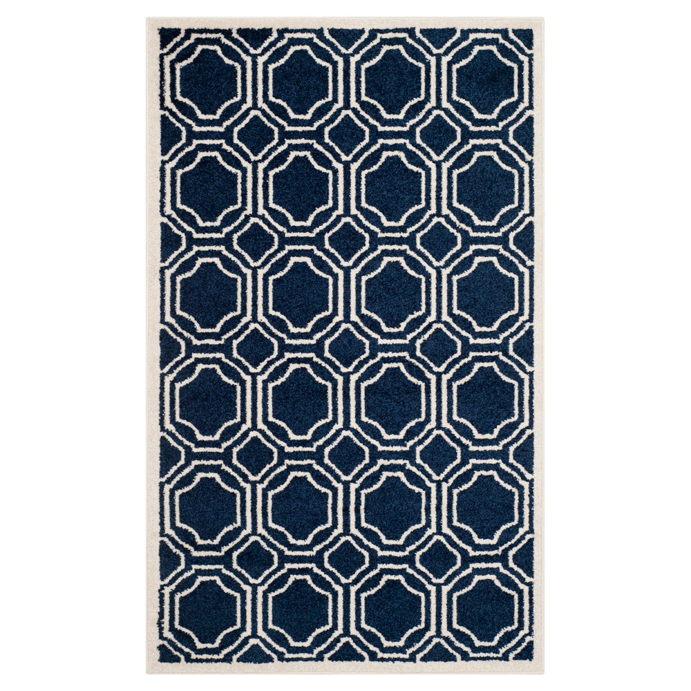 Amala 3'x5' Indoor/Outdoor Rug - Navy/Ivory - Safavieh