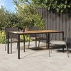 vidaXL Patio Table, 74.8"x35.4"x29.5" Poly Rattan and Acacia Wood Black - 2 of 4