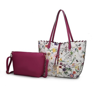 MKF Collection Danielle Reversible Shopper Tote Floral Bag, Crossbody Pouch Handbag Purse by Mia K