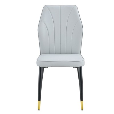 GlasFlength Accent Chairs Contemporary Minimalist Design Ergonomic Cushioned Seating Four Chairs For Living Spaces, Gray, 17.5"*18"*36.6"