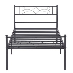 VECELO Modern Bed Frame Metal Platform Bed with Headboard & Footboard, Underbed Storage No Box Spring Needed - 1 of 4