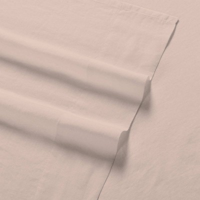 Blush Cotton Percale Standard Pillowcases, 400 Thread Count