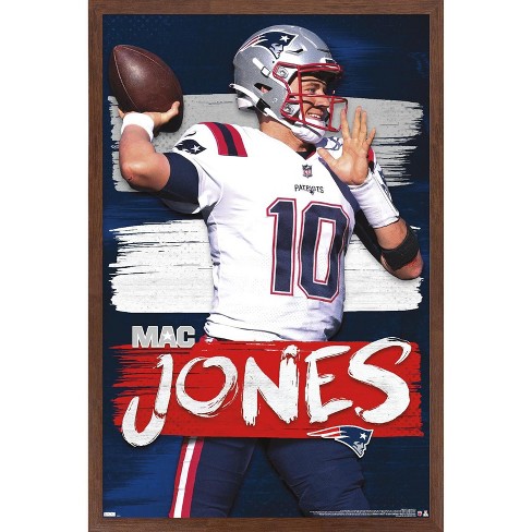 Trends International Nfl New England Patriots - Mac Jones 22 Framed Wall  Poster Prints Mahogany Framed Version 22.375' X 34' : Target