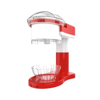 Hastings Home Electric Shaved Ice Machine and Snow Cone Maker for Home Use - 7" x 12", Red/White