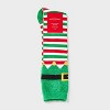 Women's Elf Christmas Knee High Socks with Feather Yarn Cuff - Wondershop™ Green/Red/White 4-10 - 2 of 3