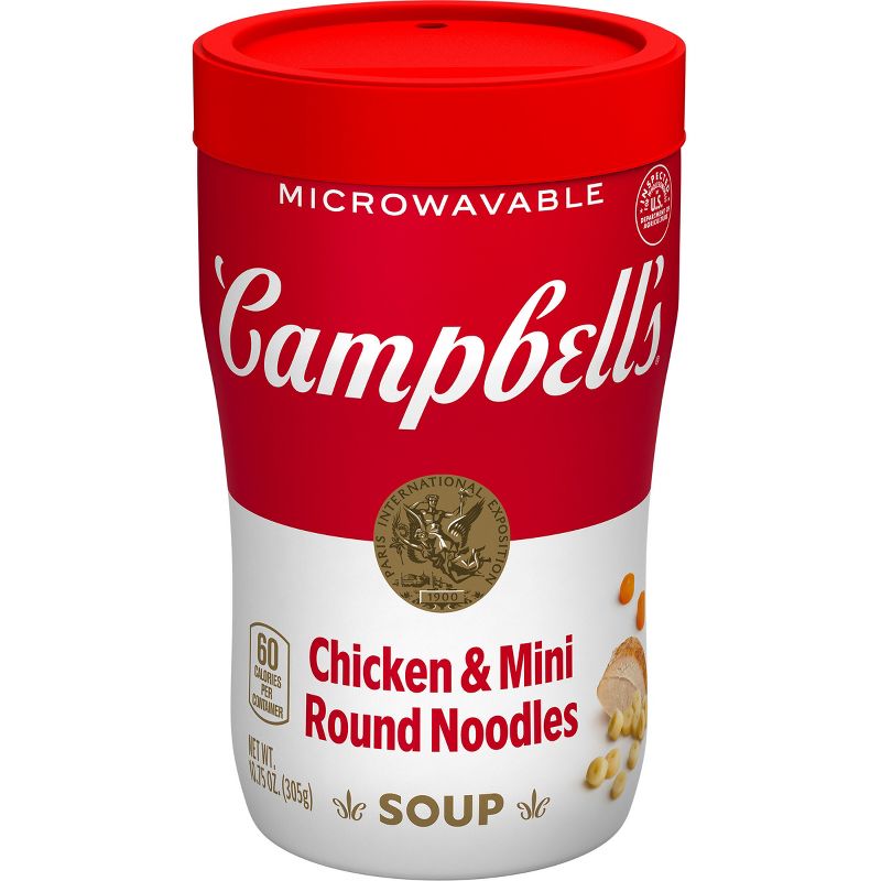 Campbell&#39;s Chicken with Mini Noodles Microwaveable Sipping Soup - 10.75oz, 1 of 8