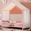 Okak Twin/Full Kids Floor House Bed Frame with Roof Design & Canopy,Modern Montessori Platform Bed,No Box Spring Needed - 3 of 4