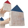 Set of 2 Wood Light House White Washed Wall with Red and Blue Accents - Olivia & May: Nautical Floating Shelves, No Assembly Required - 3 of 4