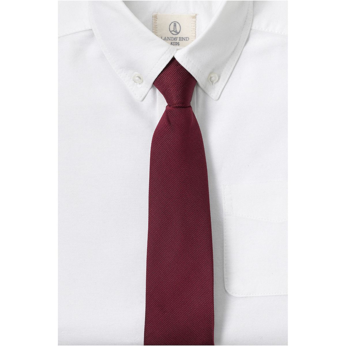 Lands' End School Uniform Kids Solid Pre Tied Tie - thumbnail 3