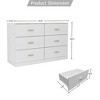 6 Drawer Dresser for Bedroom, 47" Wood Chest of Drawers with Handle, Dresser Storage Cabinet for Closet Living Room Hallway Bedroom - 4 of 4