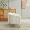 50.8" Modern Upholstered Corduroy Loveseat Sofa with Wooden Legs for Small Apartment Bedroom Office Studio-The Pop Home - 3 of 4