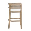 Christopher Knight Home Marie Contemporary Rubberwood Upholstered Bar Stools with Curved Rattan Back (Set of 2) - 4 of 4