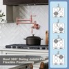 WOWOW Wall Mounted Pot Filler with Double Handle in Brushed Nickel - 3 of 4