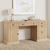 Fluted Home Office Desk Storage, 60" Modern Executive Desk with Charging Station, Wooden Computer Writing Desk with File Drawers for Study Room - 3 of 4