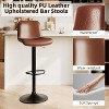 Bar Stools Set of 2/4 Adjustable Upholstered Swivel Bar Stools, Counter Height Bar Chairs with Back and Footrest for Bar, Kitchen Island - 3 of 4