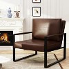 Hooseng Modern Style PU Leather Accent Armchair With Backrest And Seat Cushions, Comfy Upholstered Lounge Chair With Metal Frame And Ergonomic Design - 2 of 4