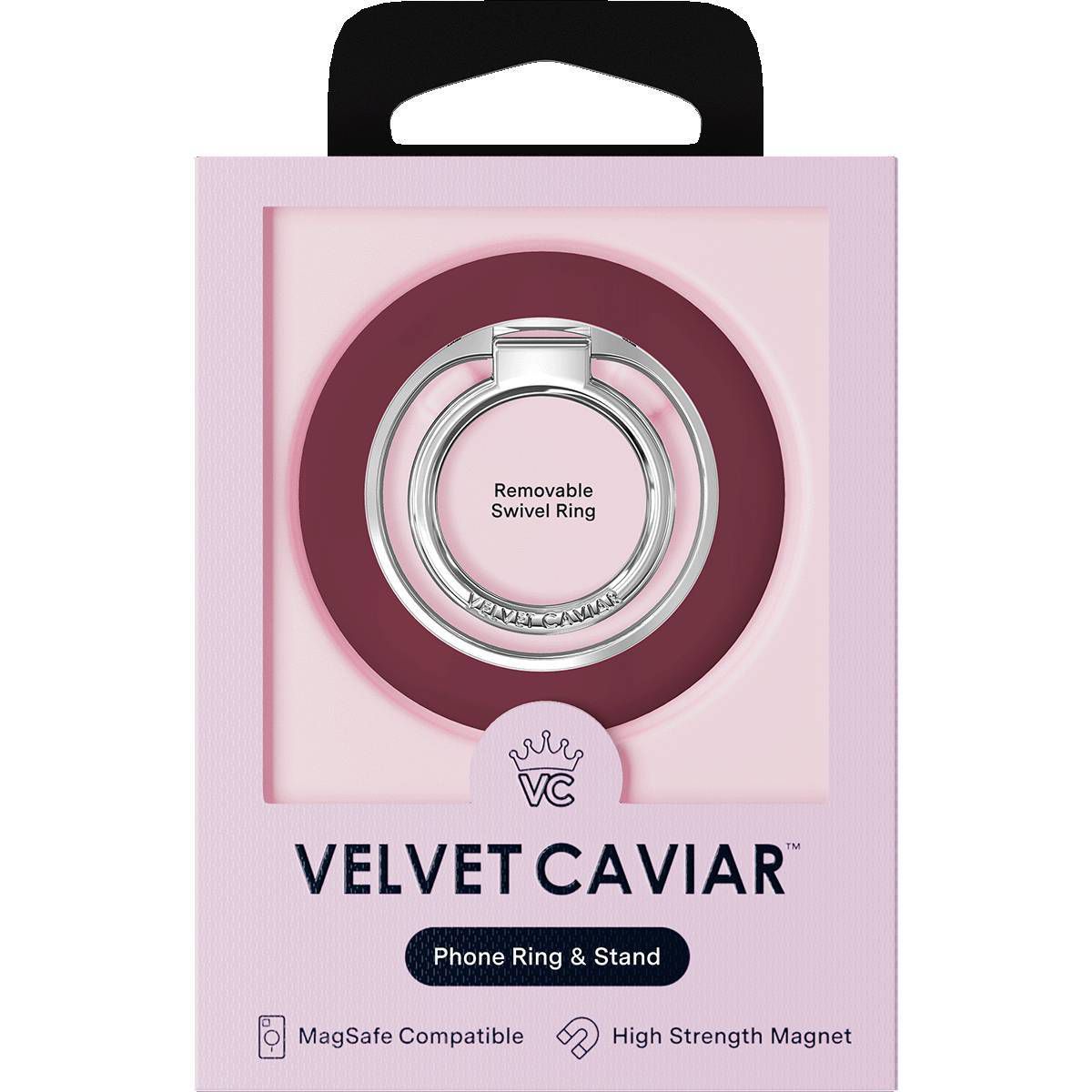 VELVET CAVIAR Magnetic Cell Phone Ring & Stand Charms - Burgundy 1990 - thumbnail 6
