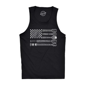 Mens Fitness Tank Guitar Flag Tanktop Cool Rock And Roll 4th of July Musician Flag Shirt - Crazy Dog Men's Tank Top - 1 of 4