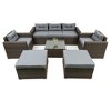 YOOCOZZ 6-Piece Outdoor Rattan Sectional Sofa and Table Set with Thick Cushions and Free Combination Design - Grey - 2 of 4