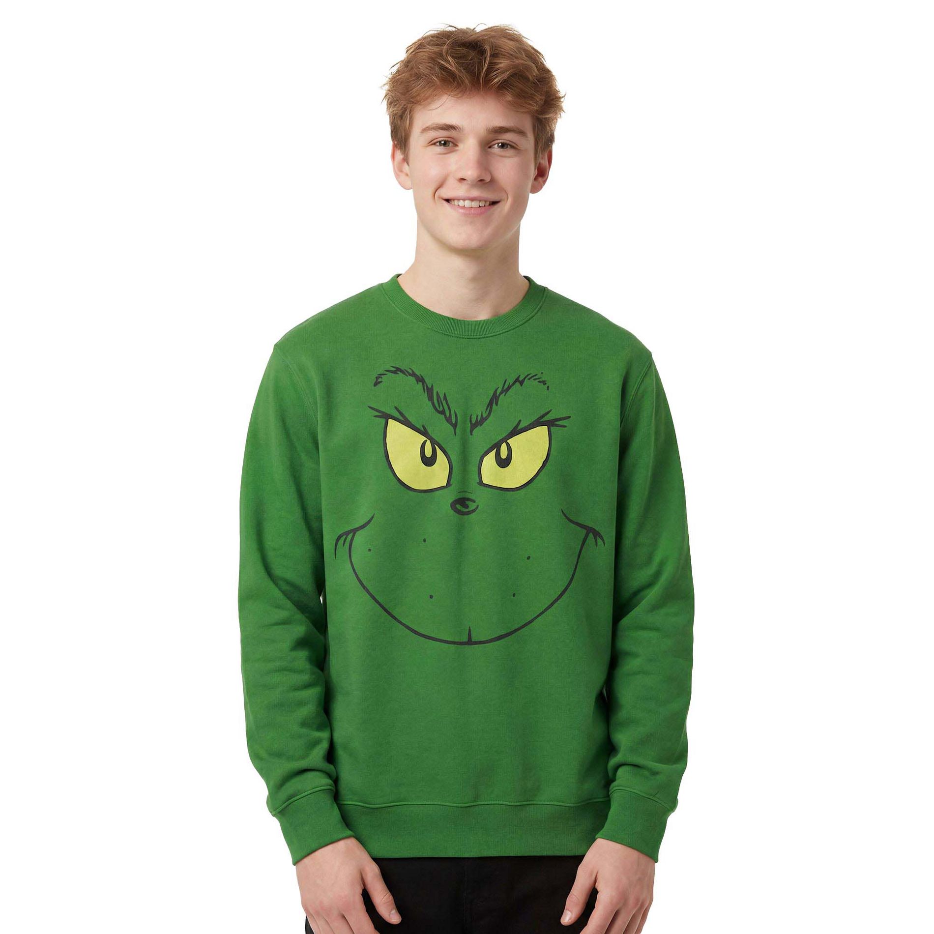 The Grinch Mens Grinch Face Feeling Grinchy Christmas Sweatshirt