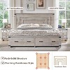 SinCiDo Farmhouse King-Sized Bed Frame 54" Headboard with 2 Large Drawers, Supported By Wooden Strips, No Spring Mattress Required, Noise Free - 4 of 4