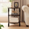 Round End Table with Storage Shelves - 4 of 4