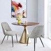 Edwin 21.6" Wider Seat Upholstered Dining Chairs Set Of 2,Modern Kitchen Armless Dining Chair With Black Metal Legs-Maison Boucle - 3 of 4