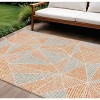Orange Gray And Silver Geometric Washable Indoor Outdoor Area Rug - 2 of 4