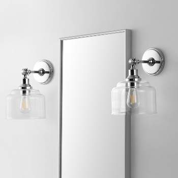 Lansor Wall Sconce (Set of 2) - Chrome/Clear - Safavieh.