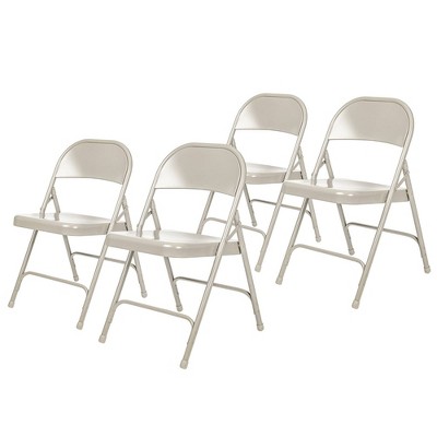 Set of 4 Heavy Duty All Steel Folding Chairs - Hampden Furnishings