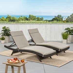 Christopher Knight Home Salem Outdoor Wicker Armless Adjustable Chaise Lounges with Cushion (Set of 2) - 1 of 4