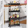 Boersma 4 Tier Bathroom Storage Organizer Laundry Room Utility Cart Mobile Shelving Unit, for Kitchen Office Bathroom Laundry Narrow Places - 2 of 4