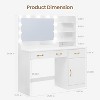 Vanity Desk with LED Lights & Power Outlet - Makeup Table with 3 Drawers, Storage Shelves & Tilt Mirror - 3 of 4